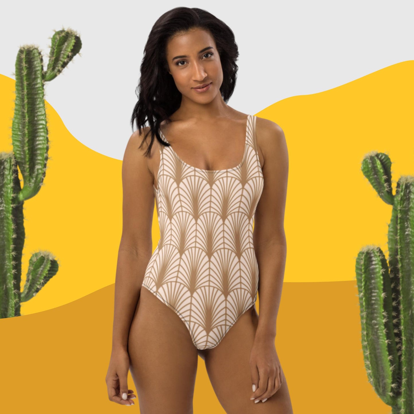 Pattern One-Piece Swimsuit
