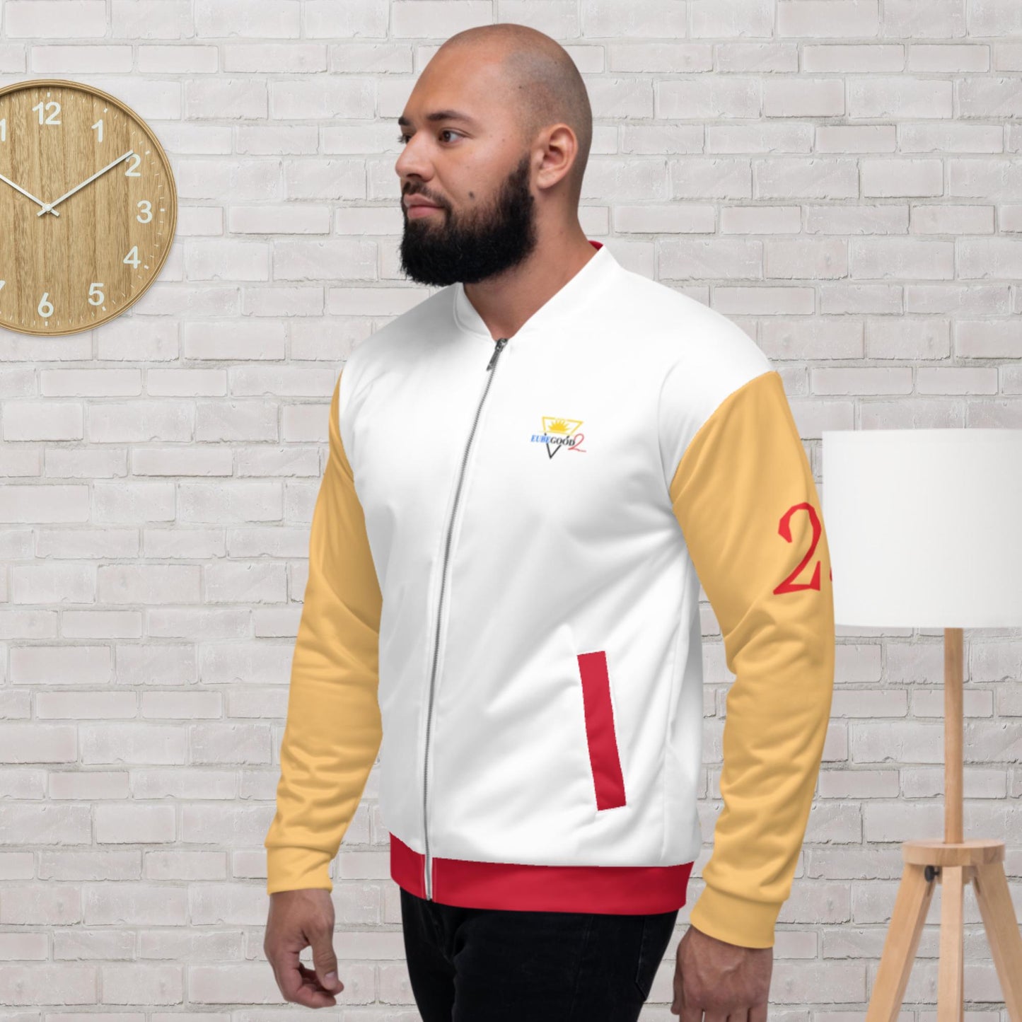 Red Pockets Unisex Bomber Jacket