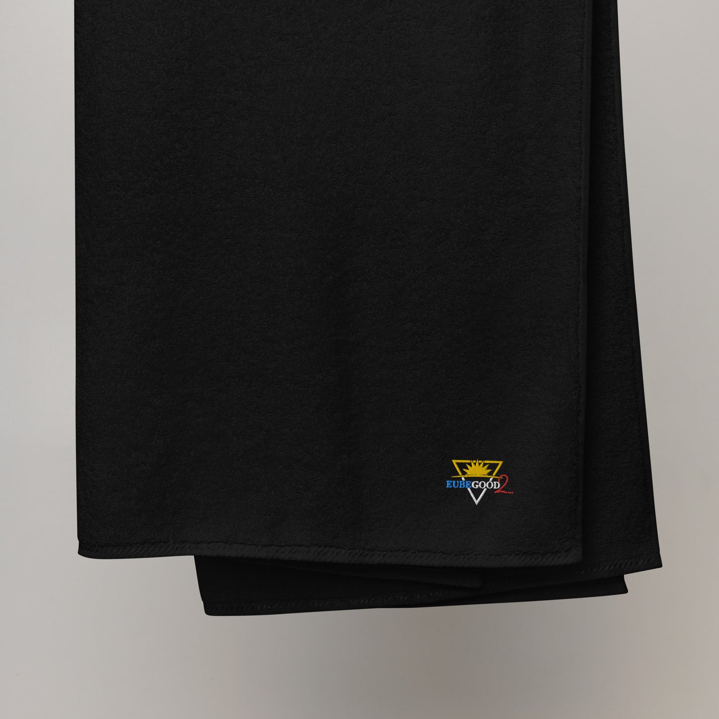 Eubegood2 logo black Turkish cotton towel