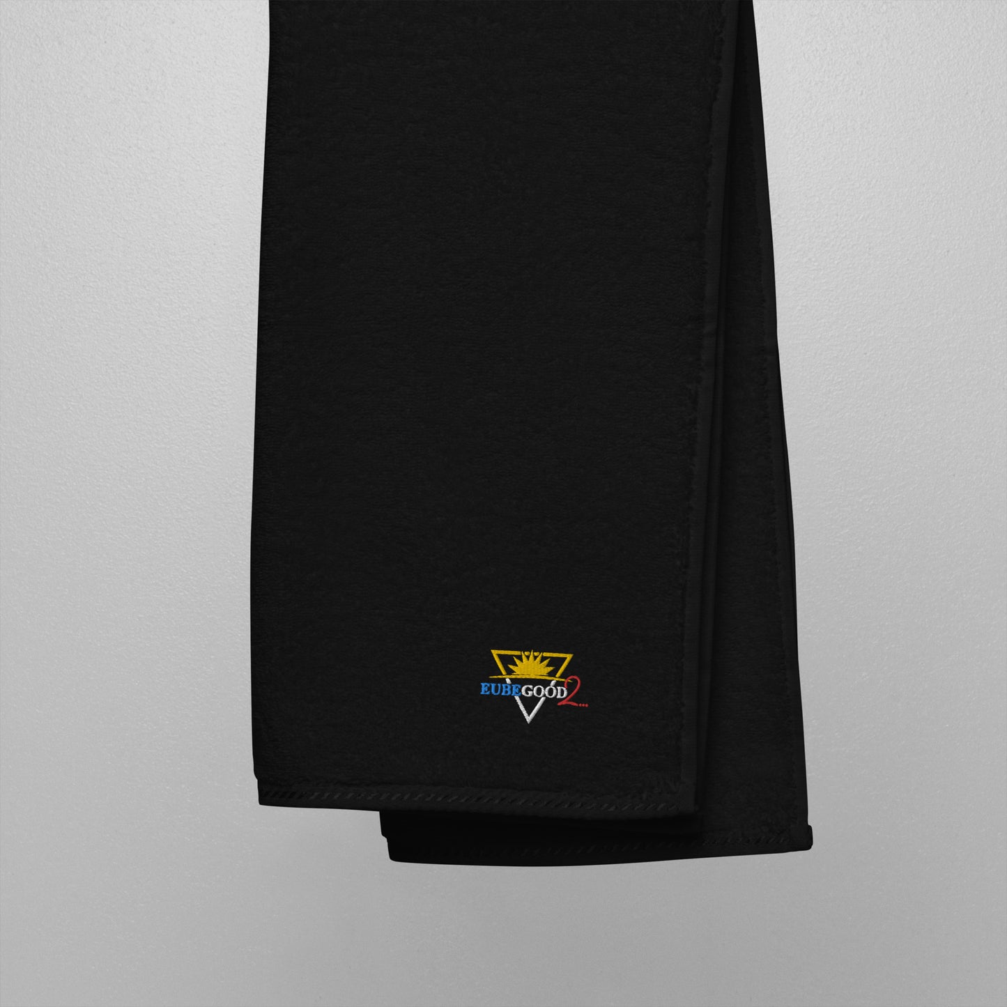 Eubegood2 logo black Turkish cotton towel