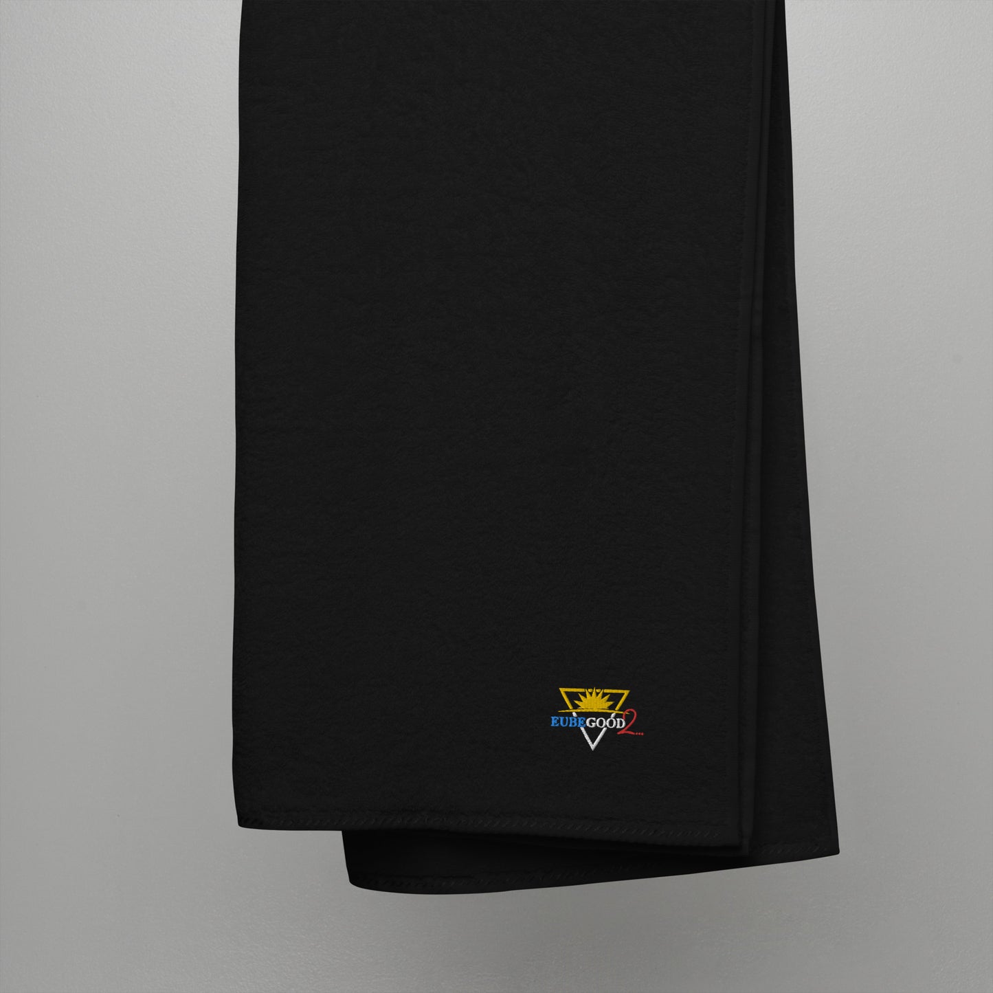 Eubegood2 logo black Turkish cotton towel
