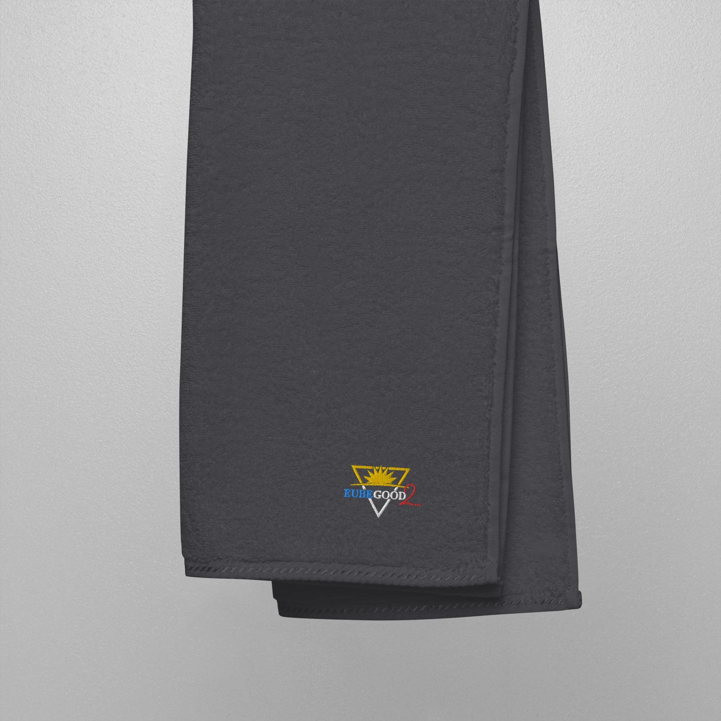 Eubegood2 logo black Turkish cotton towel