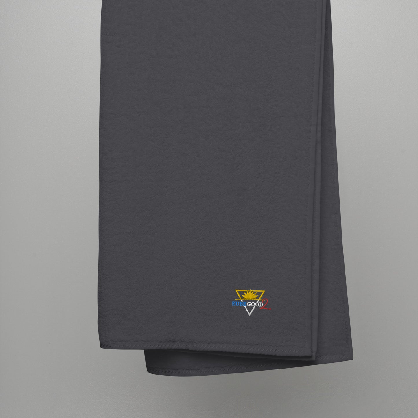 Eubegood2 logo black Turkish cotton towel