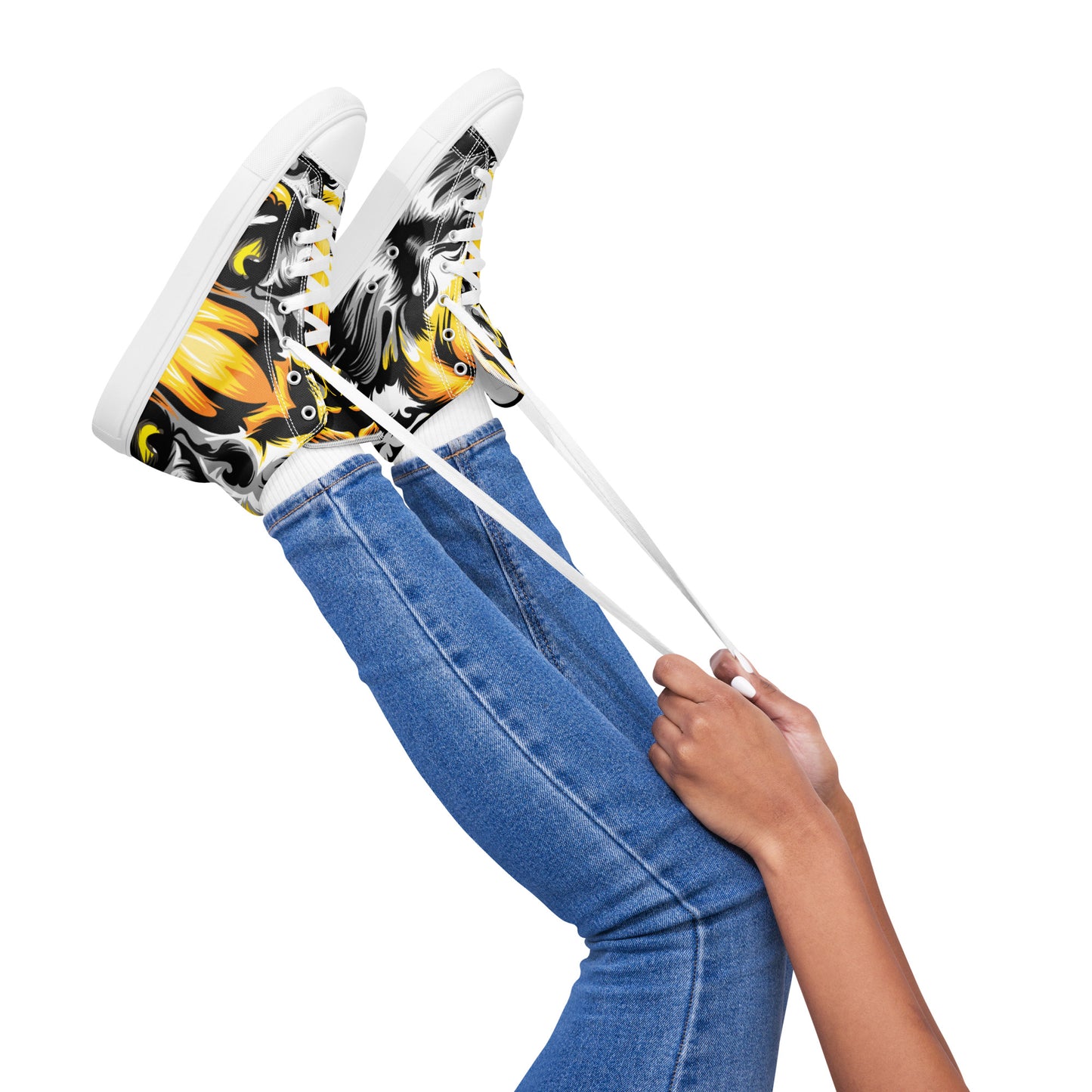 Tiger Design Women’s high top canvas shoes